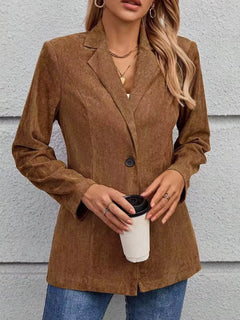 Lapel Collar Single-Button Blazer